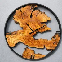 ساعت دیواری روستیک ریشه زیتون قطر ۷۰