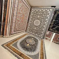 فرش ۹و۱۲ متری ترنم طوسی و دودی طلاکوب نخی