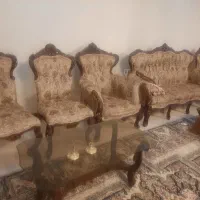 فروش مبل استیل همراه با نهار خوری و میز قهوه