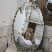 آینه کنسول با روکش نقره بدون شمعدان