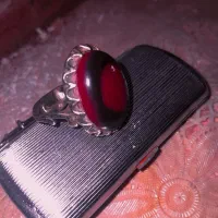 انگشتر عقیق سه پوسته خوش رنگ و درجه یک