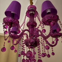 لوستر رنگی بنفش ۵ شاخه|لوستر و چراغ آویز|تهران, مجیدآباد|دیوار