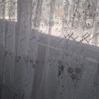 پرده حریر گلدار سالم