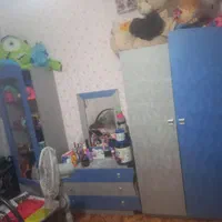 سرویس کامل نوجوان تخت تشک دلاور ۳کشو بوفه ۲عدد|تخت و سرویس خواب|ساری, |دیوار
