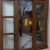 تابلو زمستان طرح قاب پنجره چوبی سنتی|تابلو، نقاشی، عکس|تهران, تهرانپارس جنوبی|دیوار