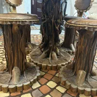 میز ناهار خوری تمام چوب و صندلی چرم‌گاو|میز و صندلی غذاخوری|رشت, کوی مهر|دیوار