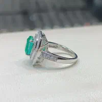 انگشتر جواهر زمرد دابلت/ نقره / روز مادر / زن/هدیه