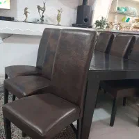 میز و صندلی ناهارخوری 6نفره چوبی|میز و صندلی غذاخوری|بافت, |دیوار