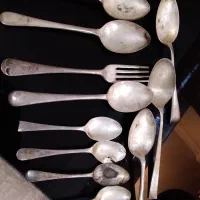 قاشق چنگال نقره قدیمی اصل انگلستان