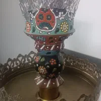 قلیان برنجی شاه عباسی|کلکسیون اشیاء عتیقه|قم, نخودی|دیوار