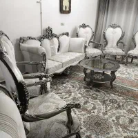 مبل سلطنتی ۹نفره بامیز(درحدنونو|مبلمان خانگی و میز عسلی|ابریشم, |دیوار