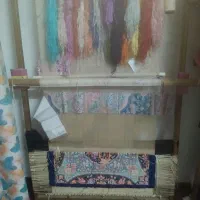 قالی ابریشم پشتی 20خانه بافته شده