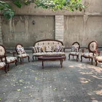 مبلمان ۹ نفره چوب گردو بیش از ۵۰ سال قدمت|مبلمان خانگی و میز عسلی|تهران, کرمان|دیوار