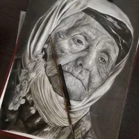 نقاشی چهره سیاه قلم و رنگی