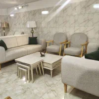مبل مینیمال دسته چوبی ست ۷ نفره|مبلمان خانگی و میز عسلی|کرج, فاز ۱ مهرشهر|دیوار