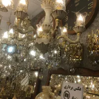 لوستر برنزی طلا سفید|لوستر و چراغ آویز|اردبیل, |دیوار