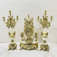 ساعت شمعدان خروسی برنز