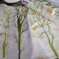 پرده طرح دار حریر و تور