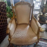 مبلمان استیل طلایی همراه با میز جلو مبلی|مبلمان خانگی و میز عسلی|آمل, |دیوار