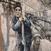 تابلو فرش کوچه باغ روستا ۱۲۰در۸۰ باقاب تمام چوب|تابلو فرش|مشهد, ده دی|دیوار