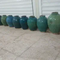 خمره های قدیمی سفالی لاآبدار|کلکسیون اشیاء عتیقه|ابریشم, |دیوار