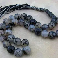 تسبیح عقیق شجری|کلکسیون اشیاء عتیقه|میاندوآب, |دیوار