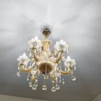لوستر ۶ شعله  تمام کریستال