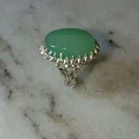 انگشتر عقیق سبز روشن