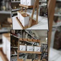 استند دوطبقه چوبی