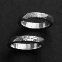 حلقه ست نقره دستساز طرح اثر انگشت