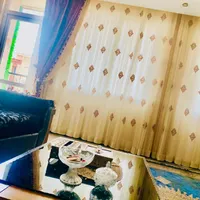 پرده قدی تزیین شده مخمل و حریر ابریشم کار ترک|پرده، رانر، رومیزی|کرج, عظیمیه|دیوار