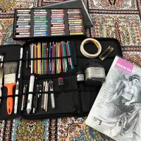 لوازم کامل نقاشی رنگی و سیاه قلم