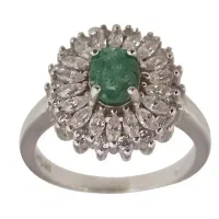 دو عدد انگشتر نقره با نگین زمردزامبیا اصل کم نظیر