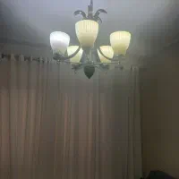 ۲ عدد لوستر ۵ شاخه چوبی