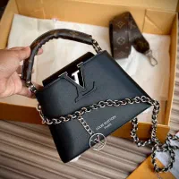 کیف برند خارجی چرم قهوه ای مشکی مستر لوییویتون