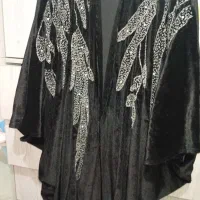 مانتو عبایی مجلسی مخمل کبریتی