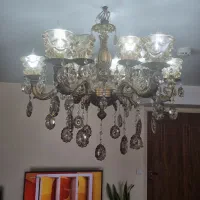 یک عدد لوستر ۶ شاخه ۱۲ شعله برنجی