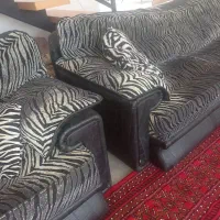 مبل۷نفره چرم وپارچه