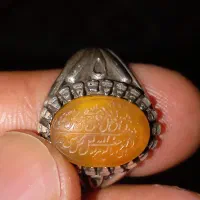 انگشتر نقره عقیق خطی کهنهه