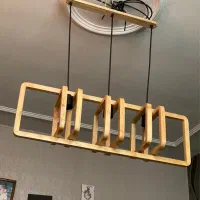 لوستر سه شاخه چوبی مینیمال|لوستر و چراغ آویز|کرج, گوهردشت|دیوار