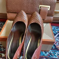 کیف وکفش مجلسی در حد نو سایز کفش ۴۰ رنگ قهوه ای
