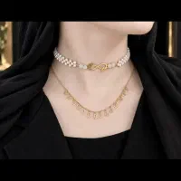 گردنبند مرواریدی. با طلا۱۸ عیار