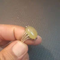 انگشتر نقره عقیق عسلی