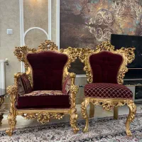 مبل سلطنتی ۱۱ نفره چوب راش(درحد نو/پارچه ترک)