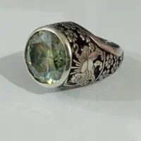 انگشتر موزنایت رکاب قلم شیر و خورشید