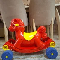 اسباب بازی اسب دو کاره .اسب راکر چرخدار.الاکلنگی