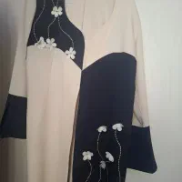 مانتو مزون دوز کرم سرمه ای