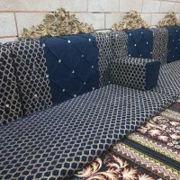 مبل خلیجی ۱۶ متر ۸ عدد تشک ۱۶ عدد پشتی