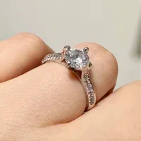 انگشتر سولیتر نقره سایز ۵۲