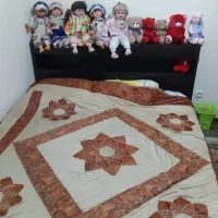 تخت دو نفره نئوپان با تشک رنک قهوای